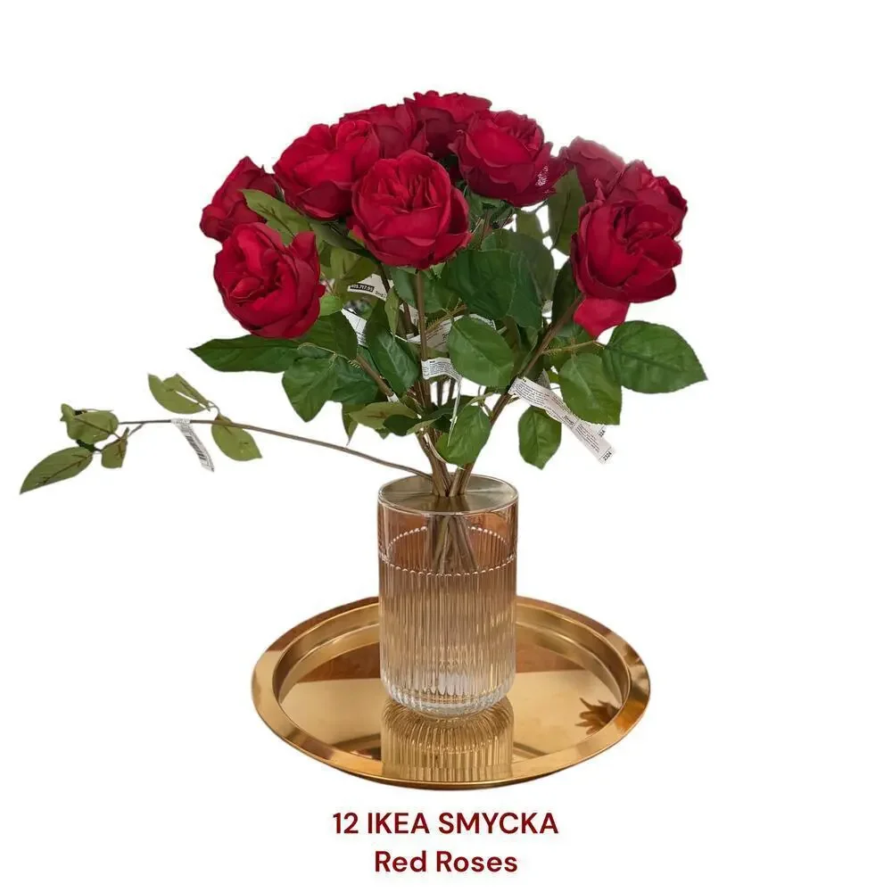 IKEA SMYCKA 1 Dozen Artificial Red Roses 20 ½ 